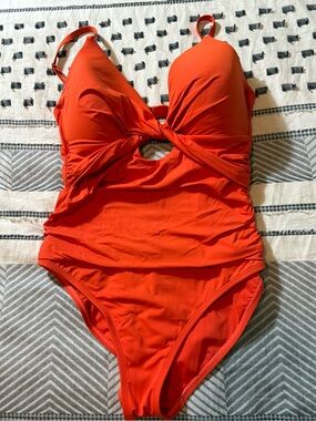 La Blanca Orange Twist-Front One-Piece Swimsuit 12